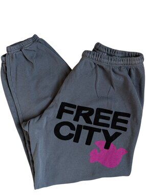 Free City Cotton Logo Sweatpants (Grey Art) - Small